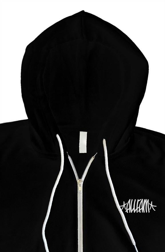 AF BAY BOMBERS ZIP UP HOODIE BLK/WHT (embroidered logo)